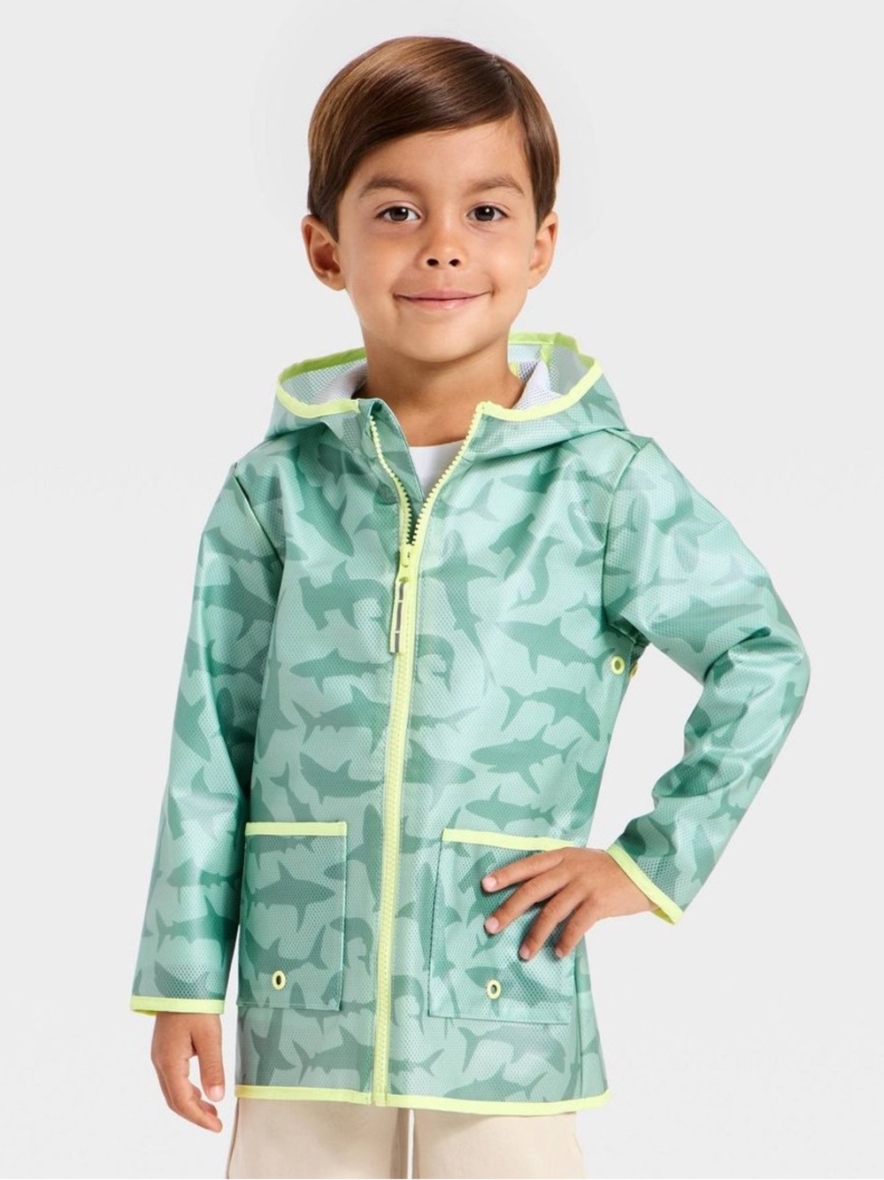 Cat & Jack Shark Translucent Rain Jacket Toddler Size 3T New NWT